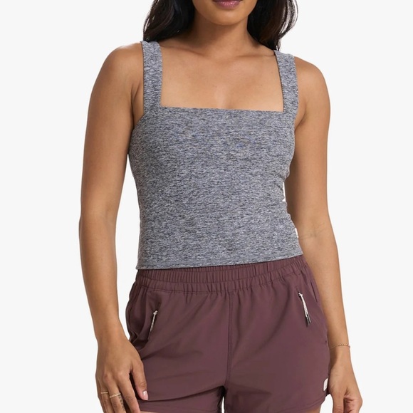 Vuori Tops - Vuori Elevation Square Neck Tank Heather Gray